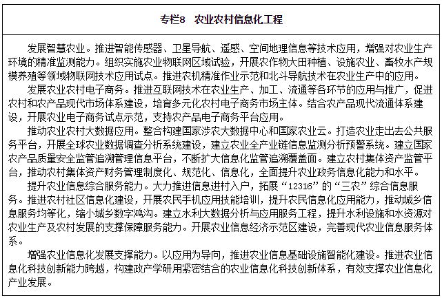 專欄8　農(nóng)業(yè)農(nóng)村信息化工程