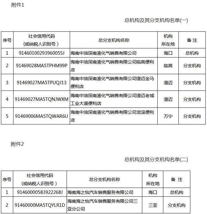 瓊稅發(fā)〔2021〕7號《國家稅務(wù)總局海南省稅務(wù)局海南省財(cái)政廳關(guān)于海南中油深南液化氣銷售有限公司等企業(yè)總分支機(jī)構(gòu)匯總繳納增值稅有關(guān)事項(xiàng)的通知》